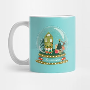 Merry Christmas Snow Globe Mug